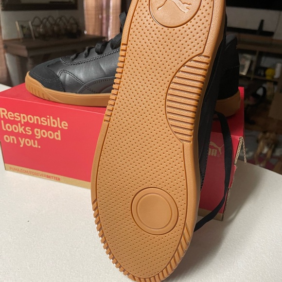 Puma Men's Black Sneakers with Gold Accents - Picture 2 of 11